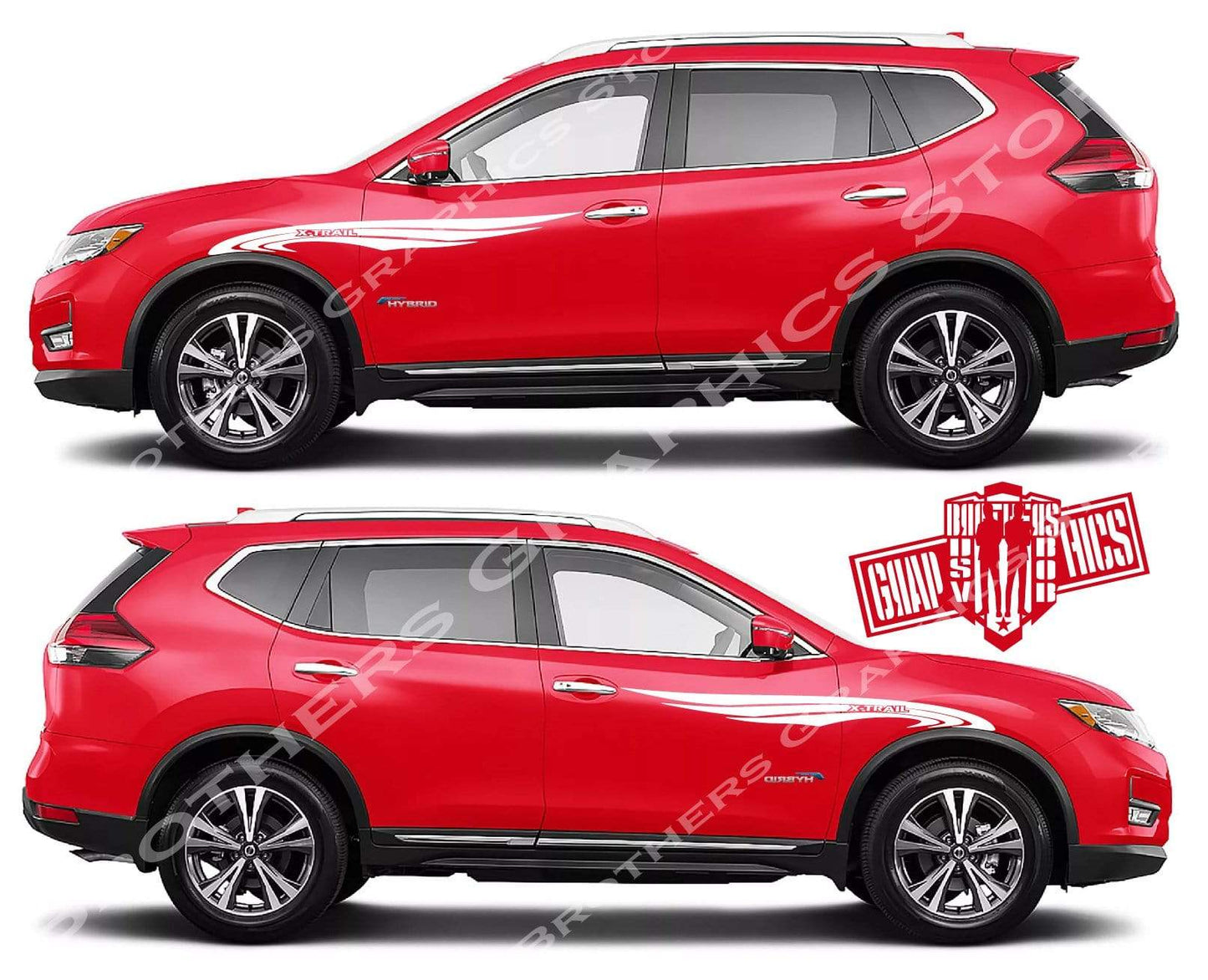 Sport Sticker Decal Side Door Stripes for Nissan X-Trail - Brothers-Graphics