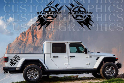 Vinyl Graphics Star Design Graphic Stickers Compatible with Jeep Gladiator