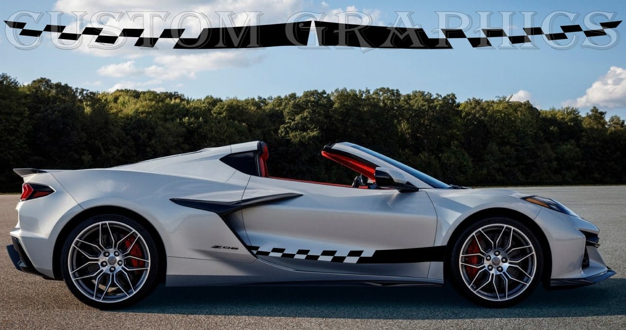 Vinyl Graphics Stickers Compatible With Chevrolet Corvette Z06 Style Line Design Graphics