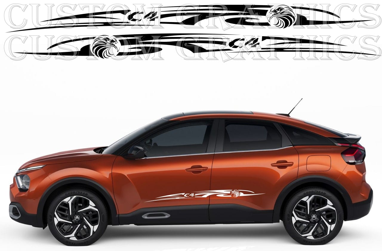 Vinyl Graphics Stickers Compatible With Citroen C4 Decals Vinyl Tribal Eagle Design