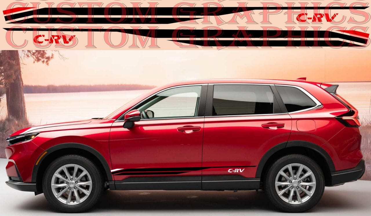 Vinyl Graphics Stickers Compatible With HONDA CR-V 2 Color Figure Design Man Gifts