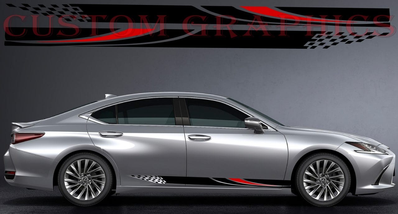 Vinyl Graphics Stickers Compatible with Lexus ES 2 Color Unique Design
