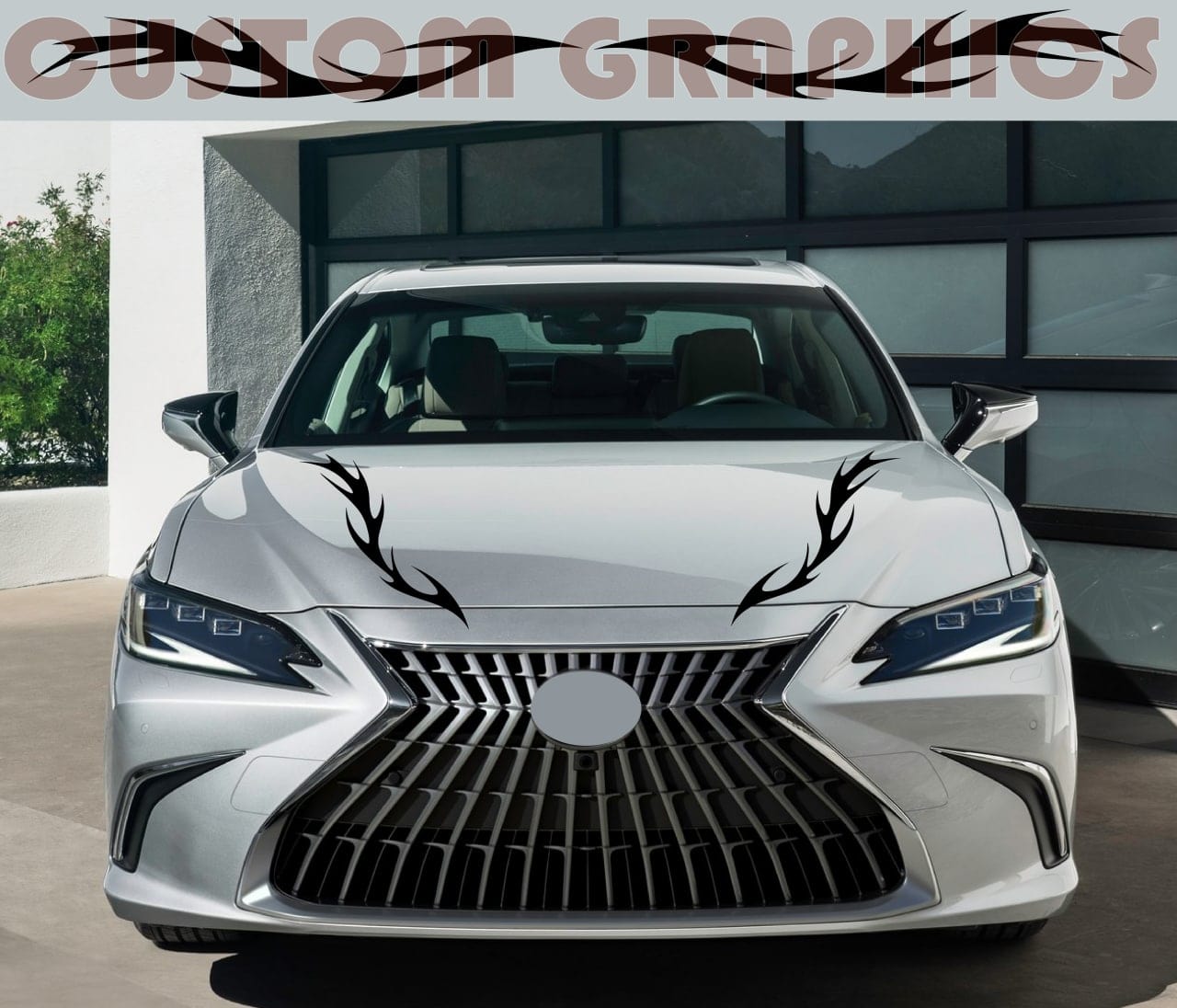 Vinyl Graphics Stickers Compatible with Lexus ES Tribal Hood Design