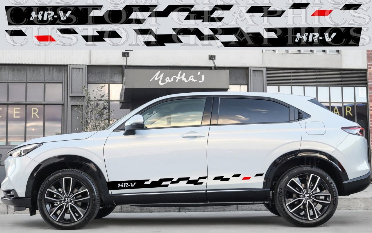 Vinyl Graphics Stripes for Honda HR-V 2022 Sticker Vinyl Decal Finish Flag Line design