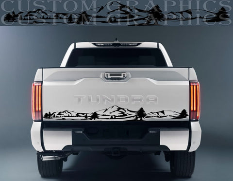 Vinyl Graphics Tailgate Mountain Design Vinyl Stripes Compatible With Toyota Tundra 2002-2022