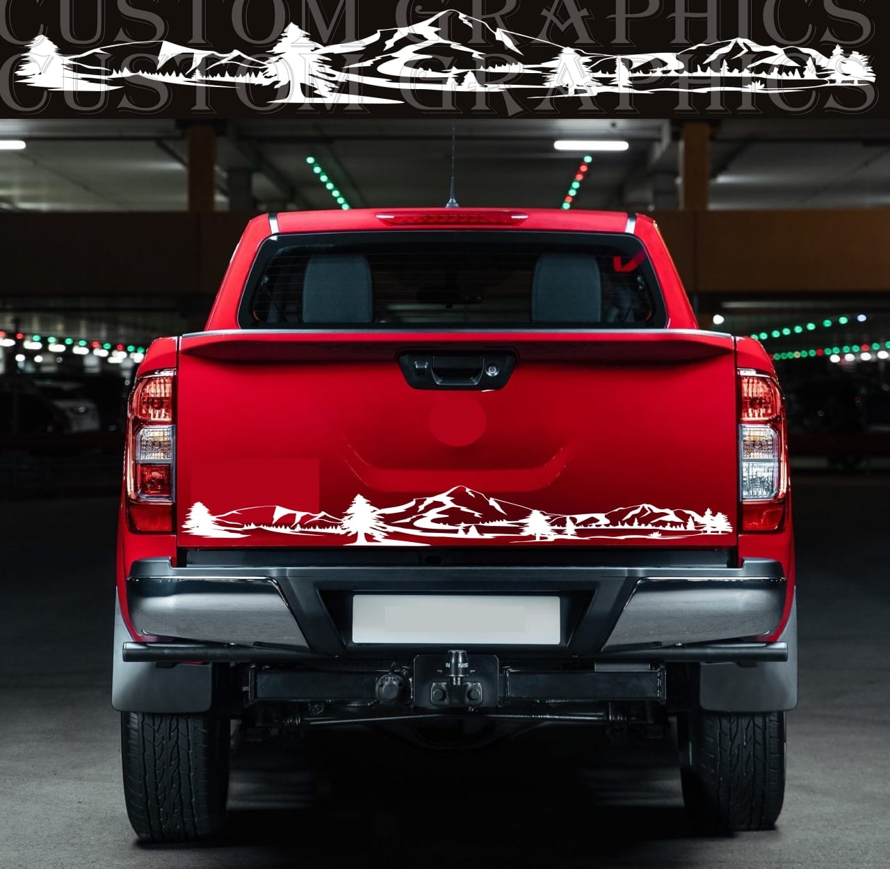 Vinyl Graphics Tailgate Sticker Compatible With Nissan Navara Decal Mountain Design Vinyl 2002-2022