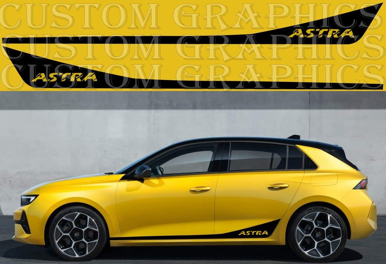 Vinyl Graphics Unique line design Vinyl Stickers Compatible with Opel Astra