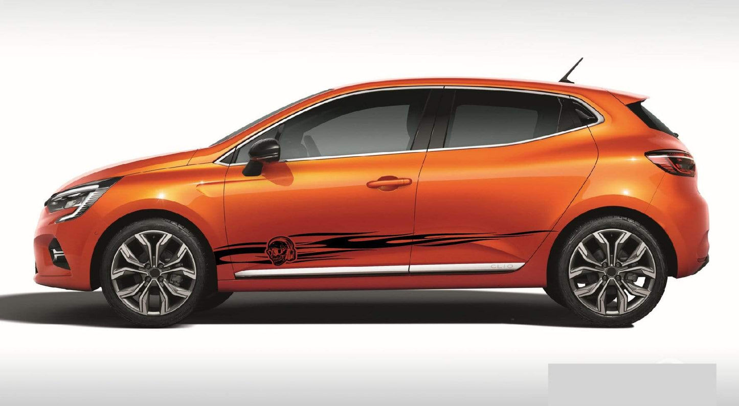 Autocollants graphiques de crâne uniques en cadeau pour Renault Racing Stripes pour Renault Clio
