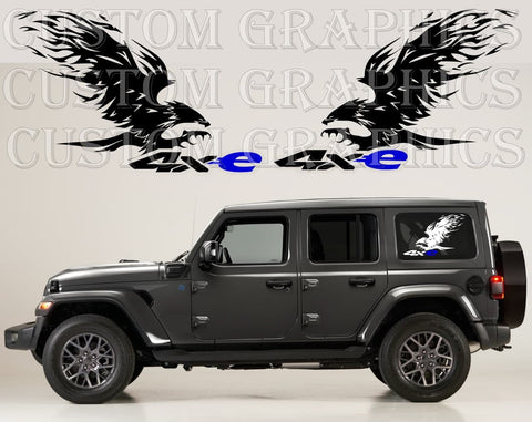 Vinyl Graphics USA Eagle Design Graphic Stickers Compatible with Jeep Wrangler