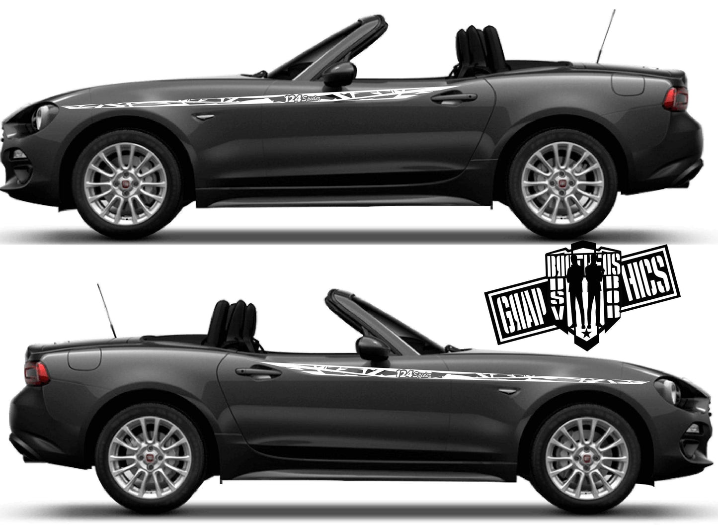 Vinyl Stickers Custom Decals For Fiat Spider 124 stickers - Brothers-Graphics
