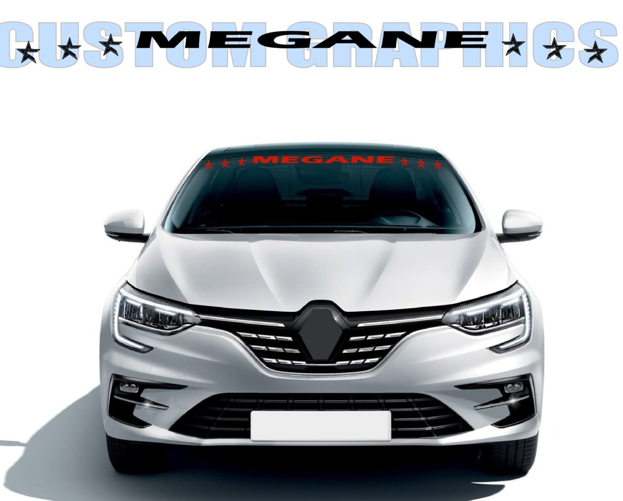 Vinyl Graphics Window Design Graphic Racing Stripes Compatible with Renault Megane