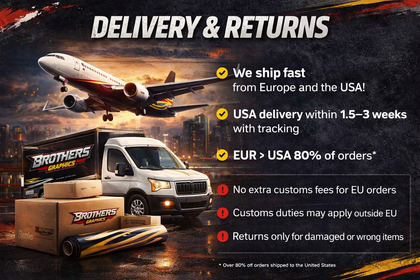Delivery and returns information – worldwide shipping from Europe to USA (1.5–3 weeks)