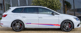 Autocollants en vinyle de qualité supérieure Style Stripes compatibles avec Seat Leon