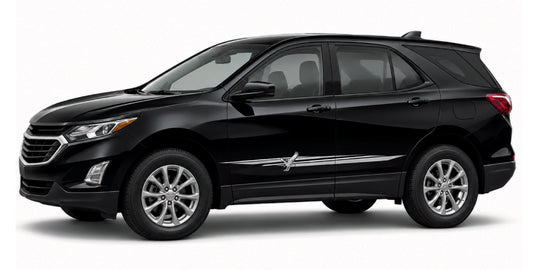 A black Ford Explorer SUV shown from a side profile view against a clean white background.