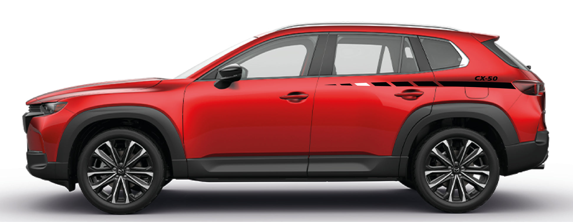 Red SUV on a white background