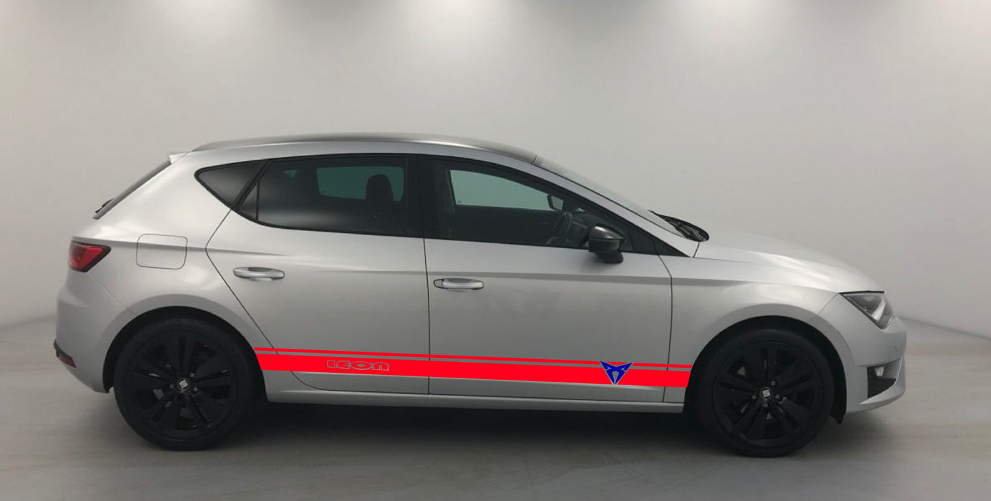 Premium Vinyl Stickers Sport Stripes Compatible With Seat Leon