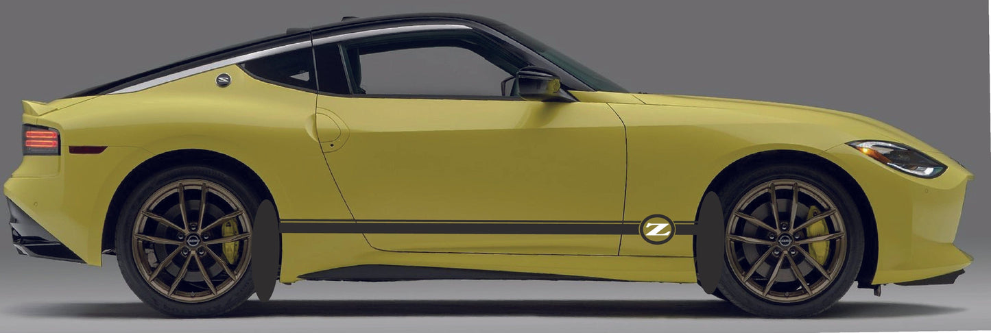 Side view of a lime green sports car on a gray background