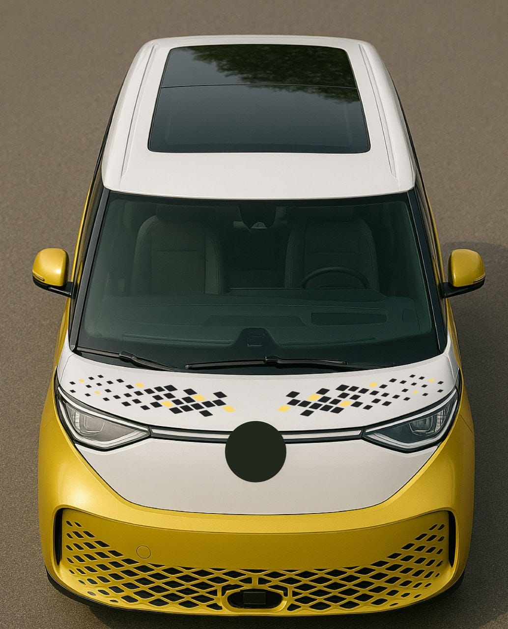 Autocollant en vinyle de qualité supérieure compatible avec VW ID.BUZZ GTX Rétro Nouveau design Technologie moderne