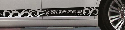 Car side with 'Twisted' decal on a vehicle