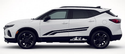 White SUV with black accents on a white background