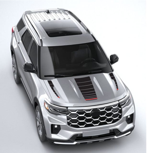 Roof rack vinyl graphics with rugged style on Explorer

