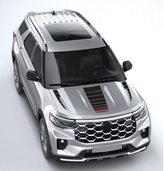 Roof rack vinyl graphics with rugged style on Explorer

