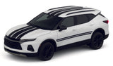 White SUV with black stripes on a white background
