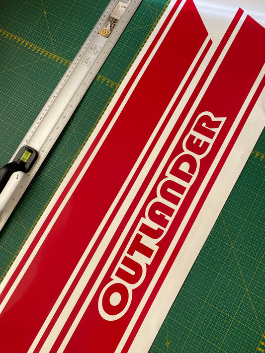 Paire d'autocollants Racing Stripes pour Mitsubishi Outlander