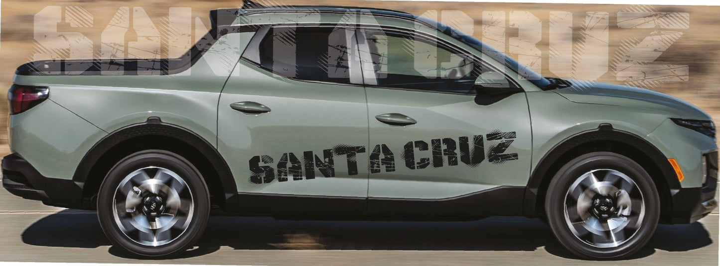 Autocollant en vinyle de qualité supérieure compatible avec le design du nom HYUNDAI Santa Cruz