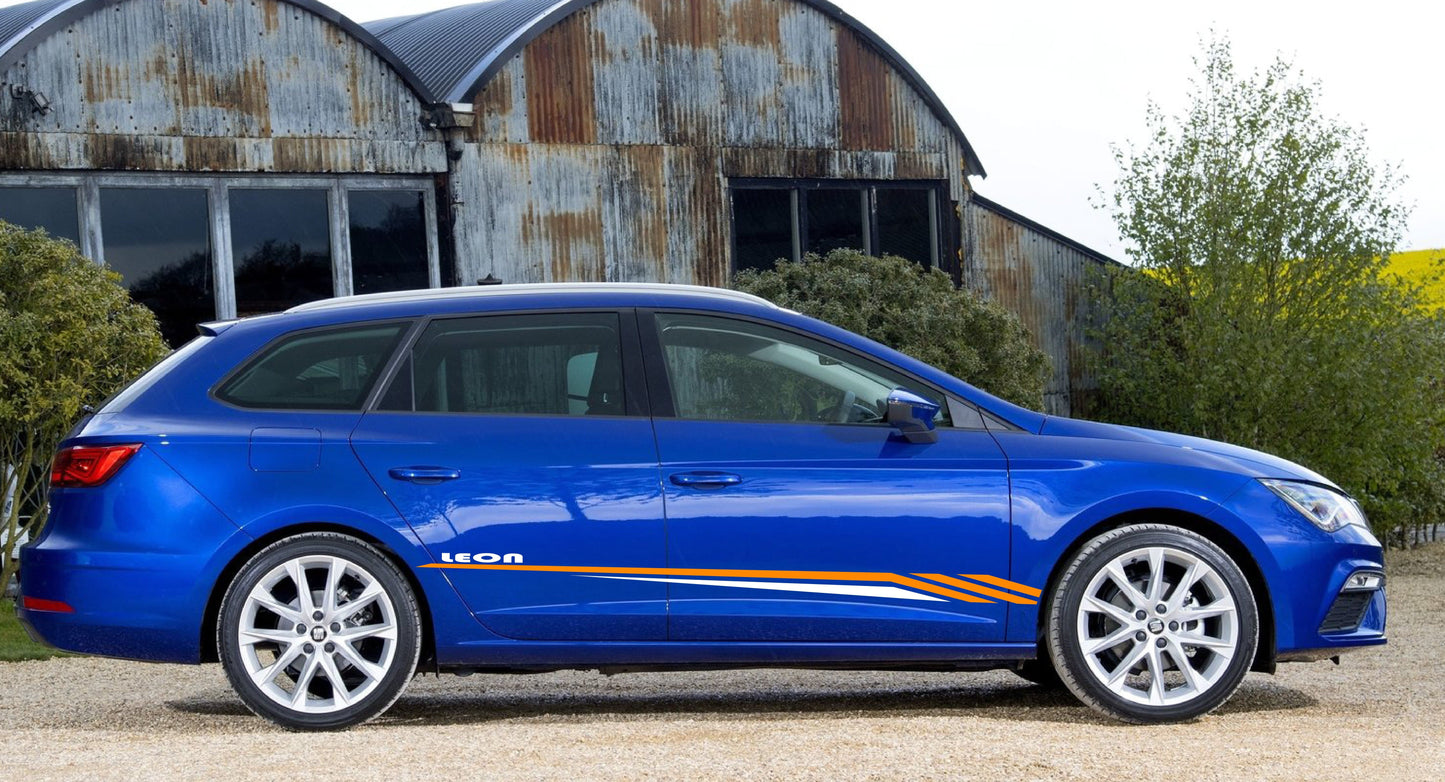 Autocollants en vinyle de qualité supérieure Style Stripes compatibles avec Seat Leon