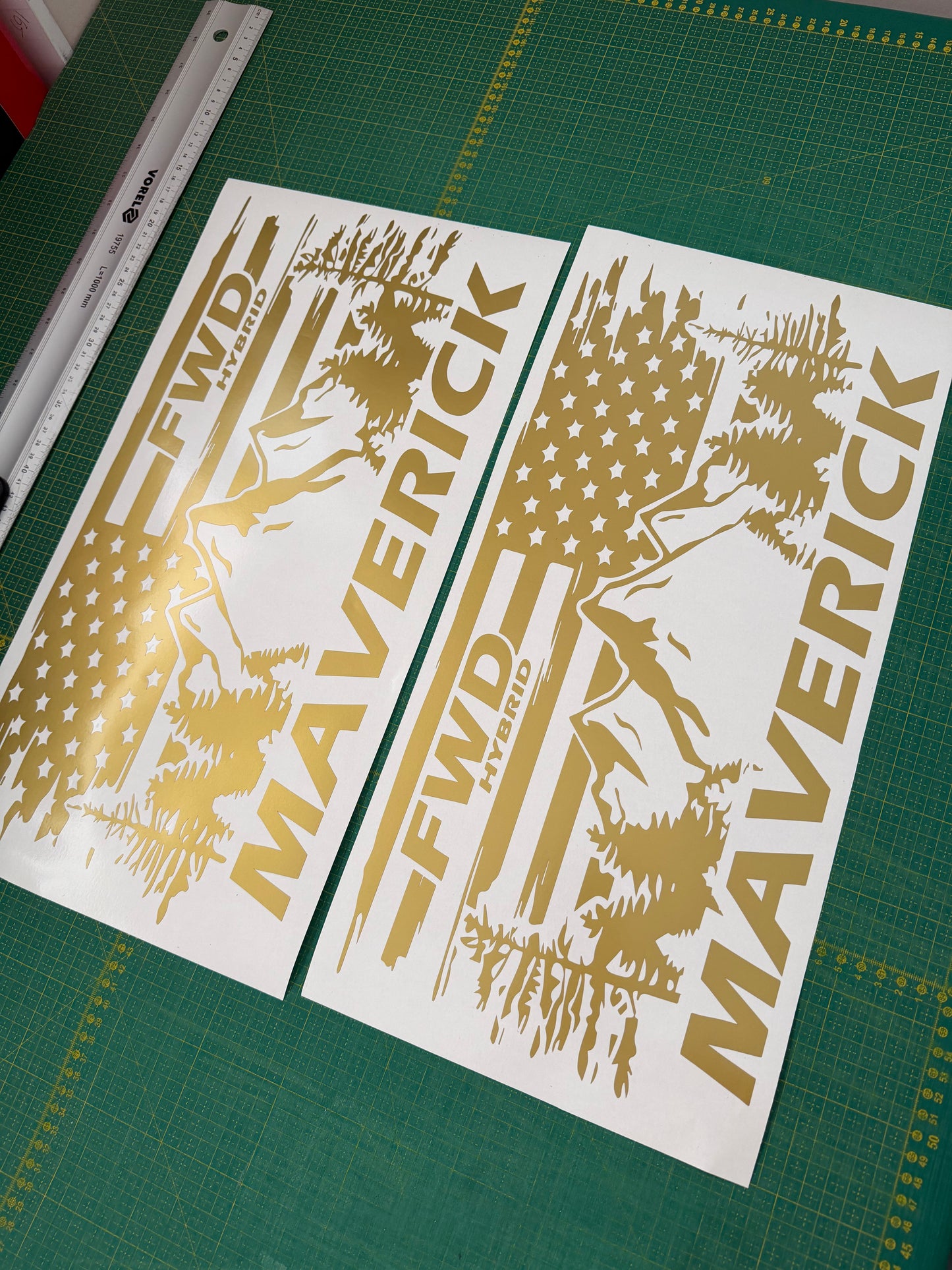 Autocollants en vinyle avec motif de drapeau compatibles avec Ford Maverick