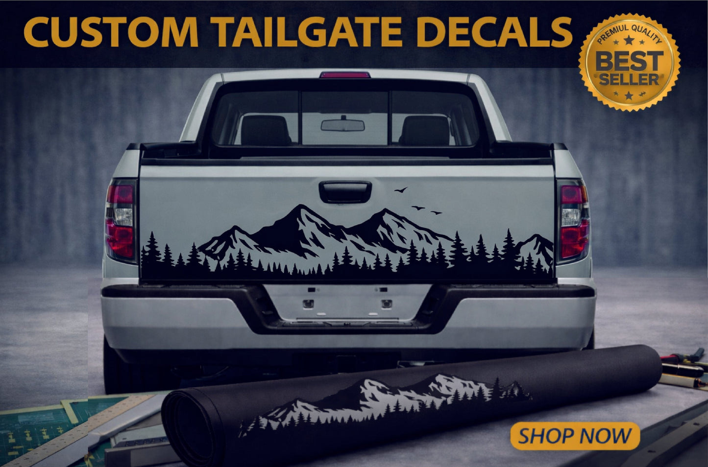 New Forest Design Tailgate Vinyl Stickers Compatible With Honda Ridgeline