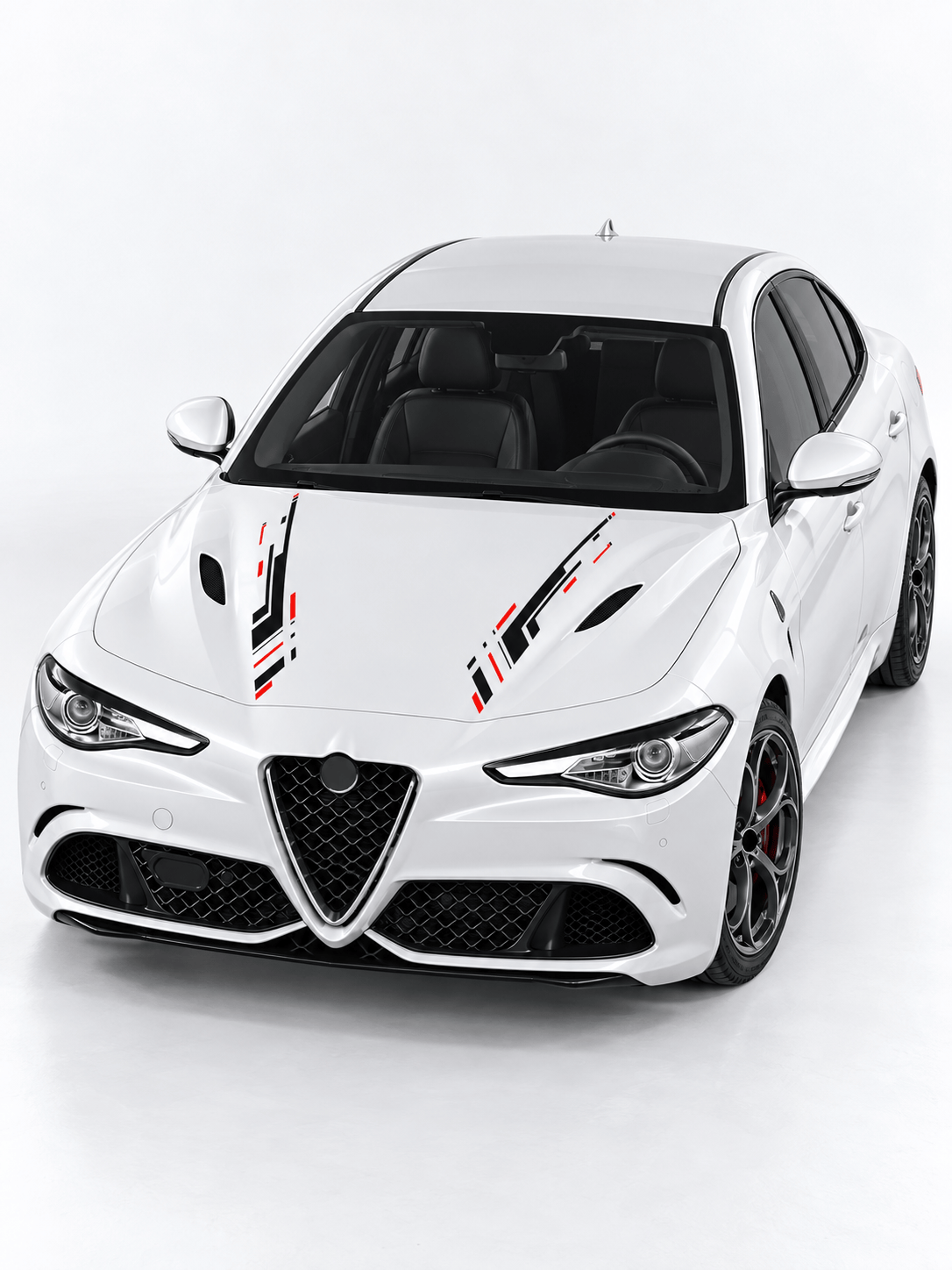 New Hood Stickers Compatible with Alfa Romeo Giulia New line Design
