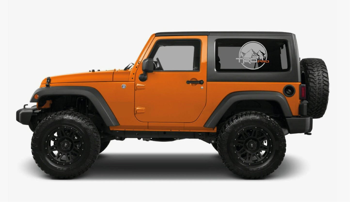 Premium Vinyl Stickers Compatible with Jeep Wrangler J2 Mountain Design Decorative car decals