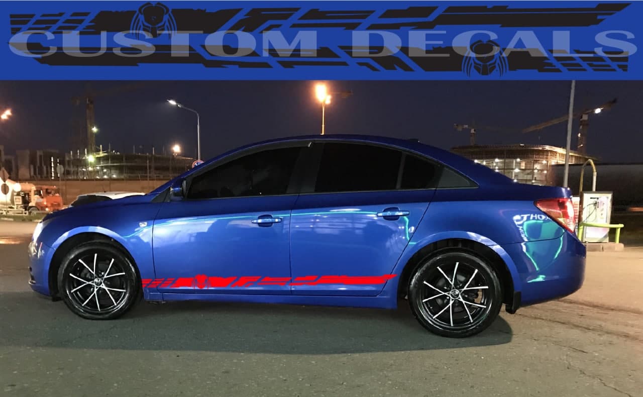 Premium Quality Stickers Compatible With Chevy Cruze New Alien Line Design