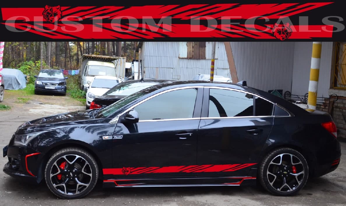 Premium Quality Stickers Compatible With Chevy Cruze Wolf Line Design