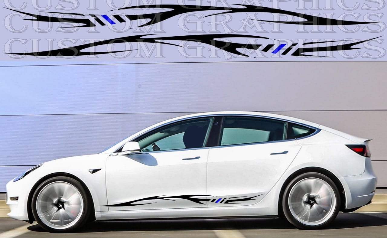 Autocollant compatible avec Tesla 3 Nouveau design Car Lovers Style tribal