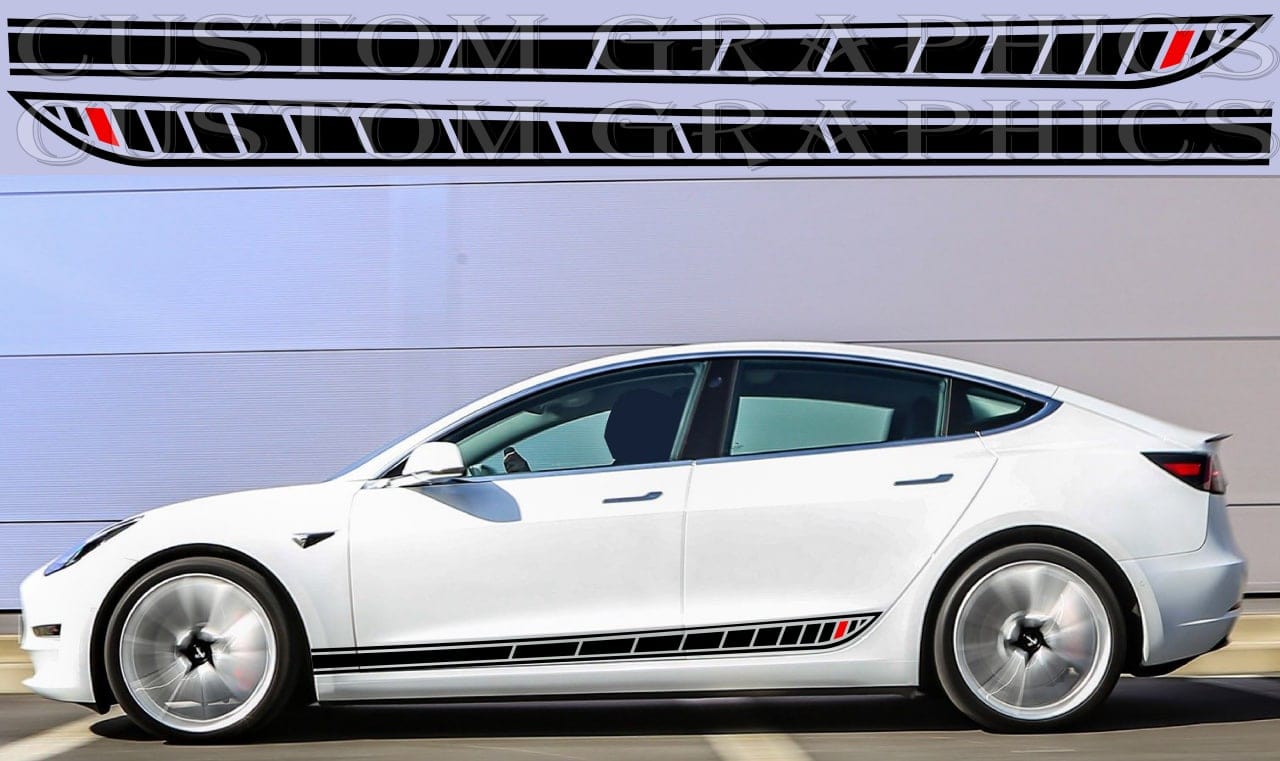 Autocollant compatible avec Tesla 3 New Design Car Lovers New Line style