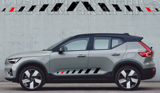 Premium Vinyl Sticker Racing Stripes Compatible With Volvo XC40 Style 2 color New Design BFF