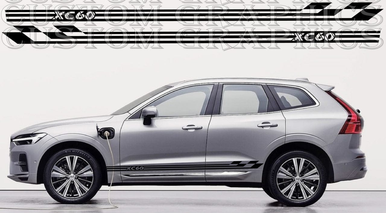 Premium Vinyl Sticker Compatible With Volvo XC60 Line Design BFF