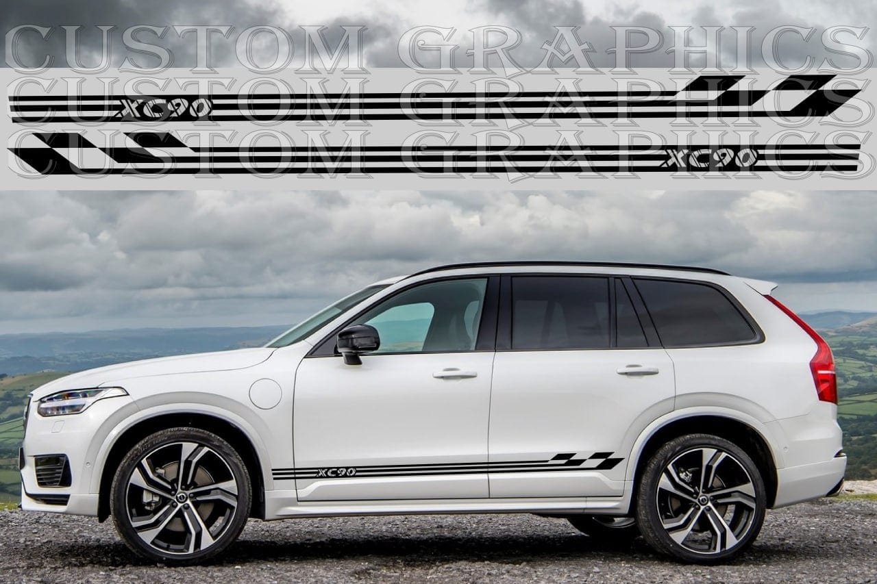 Premium Vinyl Sticker Racing Stripes Compatible With Volvo XC90 Figure Graphic