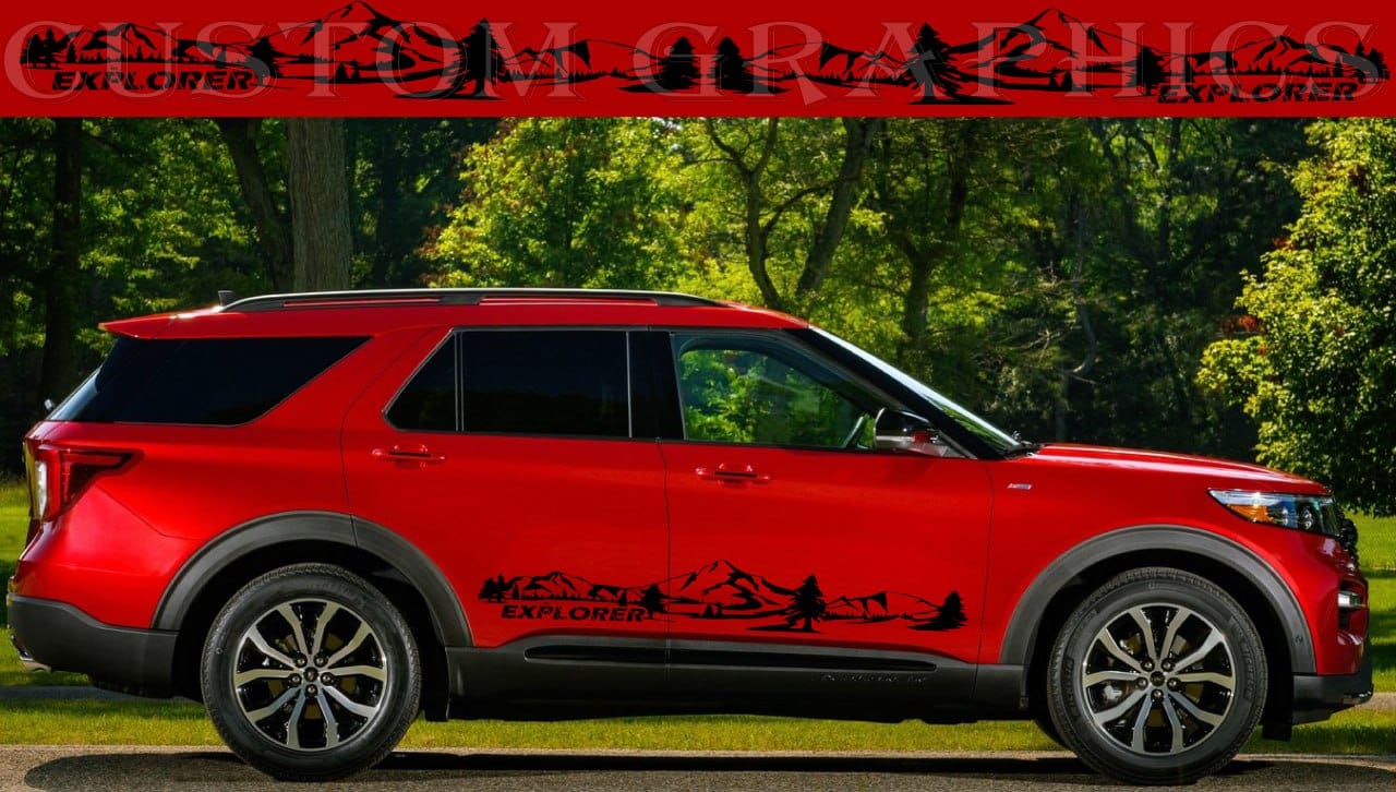 Premium Sticker Compatible With Ford Explorer New Mountain Design Best Decals BFF