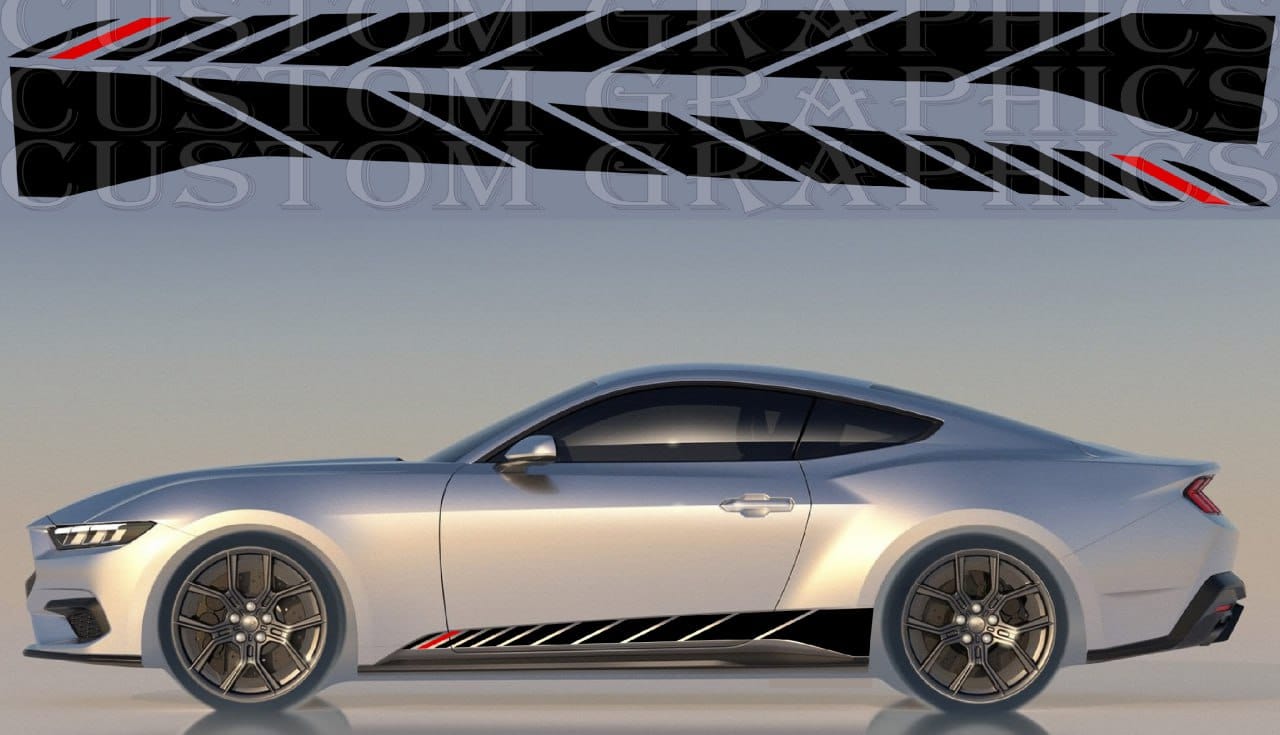 Bande en vinyle de qualité supérieure compatible avec Ford Mustang | Autocollant Ford noir