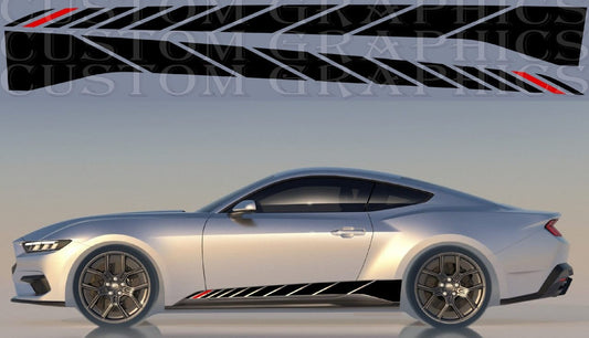 Bande en vinyle de qualité supérieure compatible avec Ford Mustang | Autocollant Ford noir