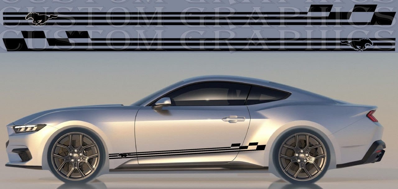 Bandes autocollantes en vinyle de qualité supérieure compatibles avec Ford Mustang | Conception de figurines
