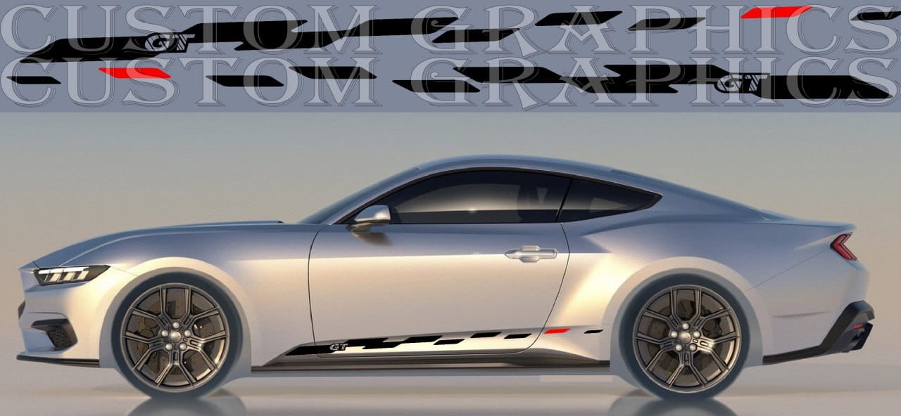 Bande en vinyle de qualité supérieure compatible avec Ford Mustang | Nouveau décalque Ford