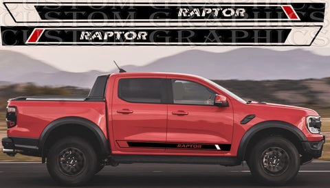 Premium Sticker Side Door Decals Compatible With Ford Ranger Raptor 2023