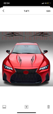 Sticker Compatible with Cadillac CT5 V 2020 Hood Tribal Design Body Kit