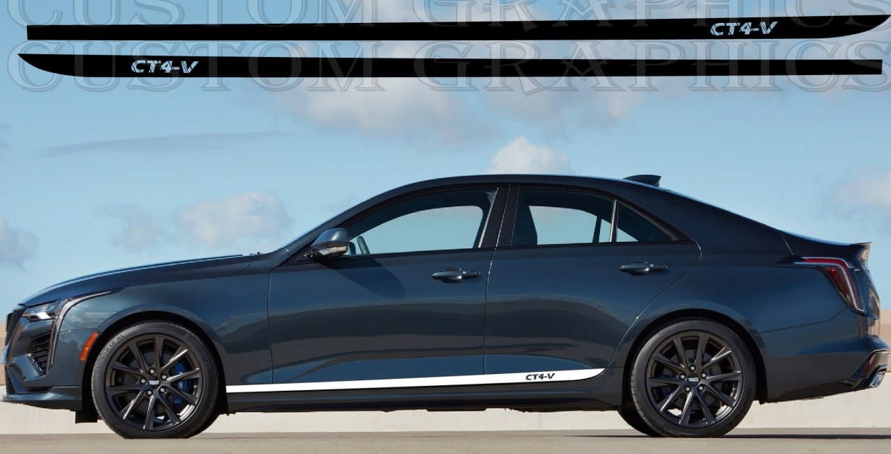 Autocollants en vinyle compatibles avec le kit carrosserie Cadillac CT4 V 2020 Classic Design