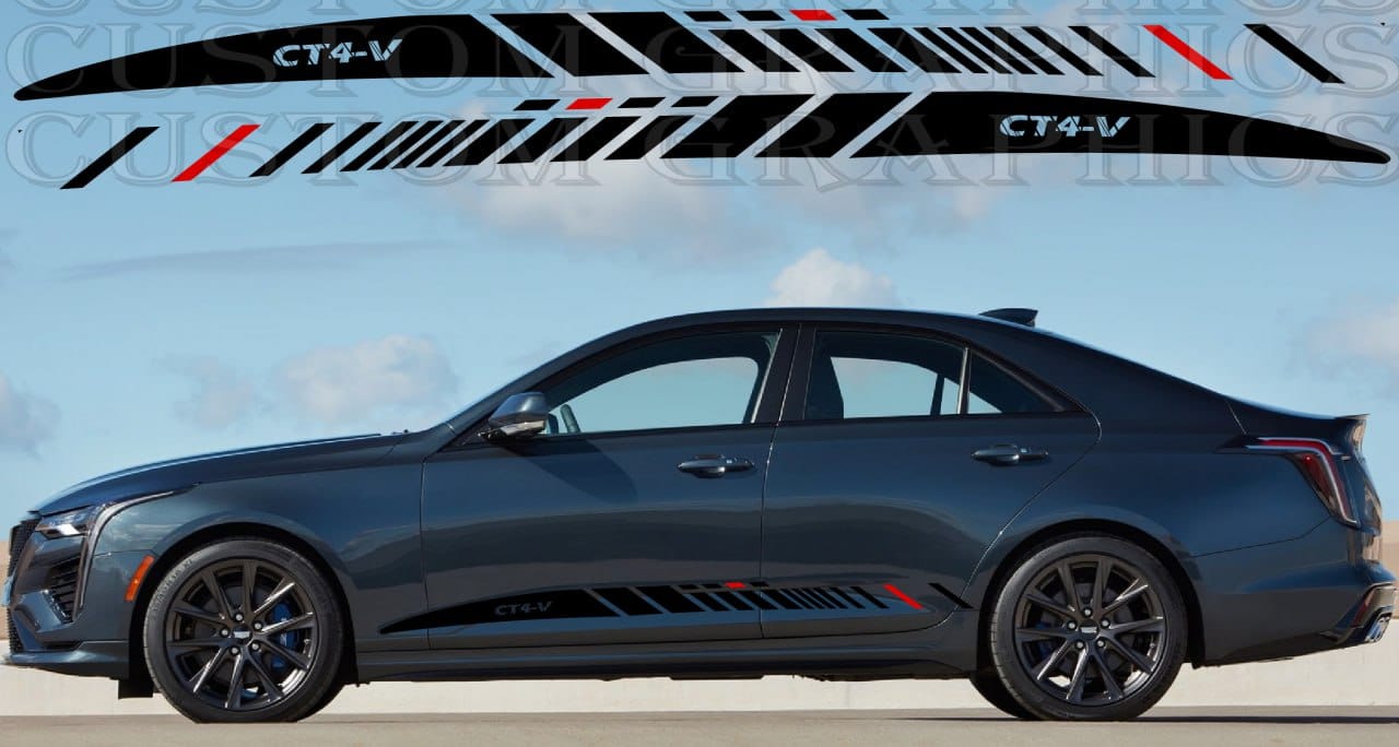 Autocollants en vinyle compatibles avec le kit carrosserie Cadillac CT4 V 2020 New Design